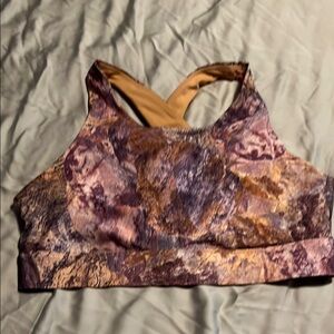 Fabletics Purple and Brown Sports Bra Medium Support
